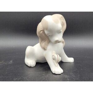 Vintage Lladro Dog And Snail Figurine Matte Finish